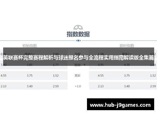 英联赛杯完整赛程解析与球迷报名参与全流程实用指南解读版全集篇